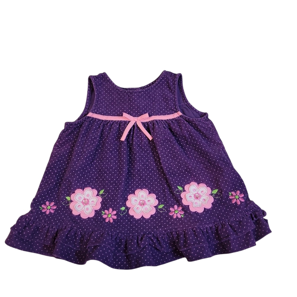 Rare Editions Purple‎ Corduory Floral Toddler Girl Jumper Size 18 Months